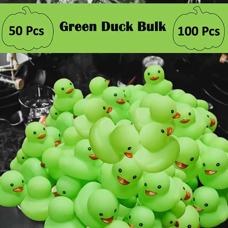 

50/100Pcs Halloween Rubber Ducks Green Squirt Duckies , Toy, School Classroom Prizes Ducky, Trick Or Treat Fillers Party Favor