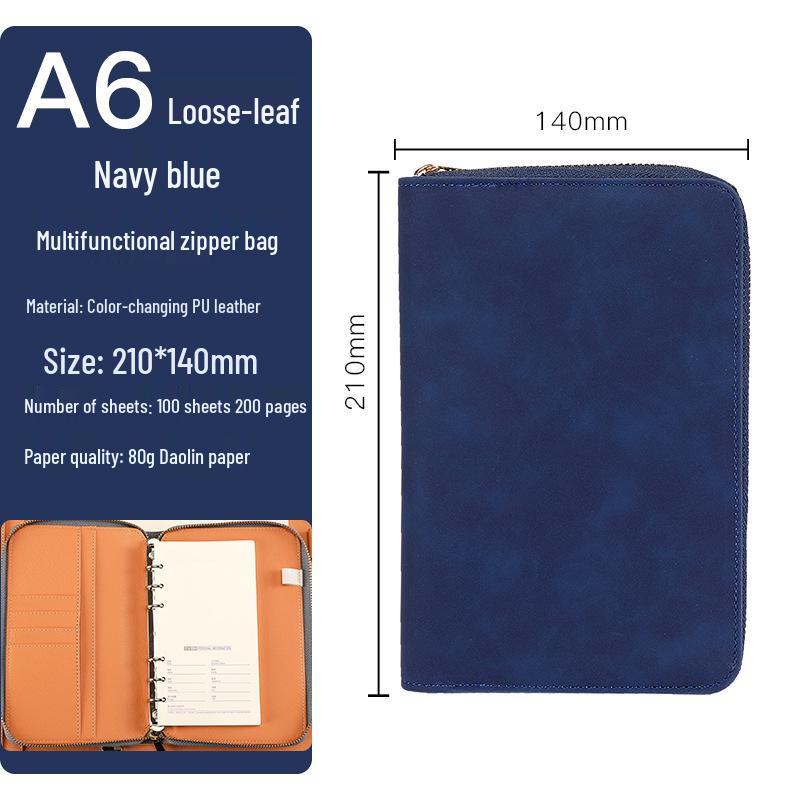 Custom Business Notebook with Zipper Bag - Multifunctional A6/B5 Notepad & Manager Folder