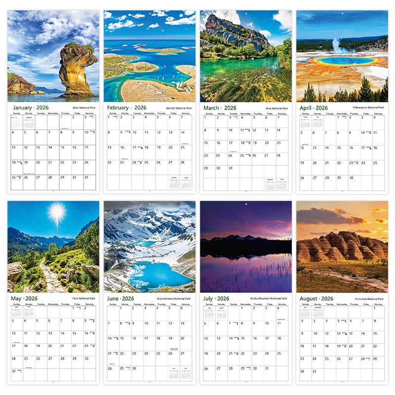 2026 Calendar - 12 Month National Park Calendar Fun Cute Home Decoration For Scheduling And More