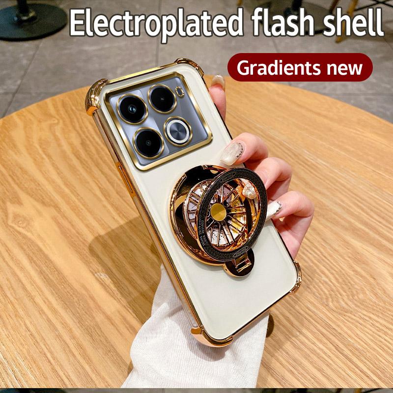 

Роскошный противоударный магнитный держатель для чехла MagSafe для Infinix Smart 9 8 7 Plus Smart9 Hot 50i 50 i Hot50i с чехлом-подставкой Infinix Smart 8 HD&Soft silicone золотистый