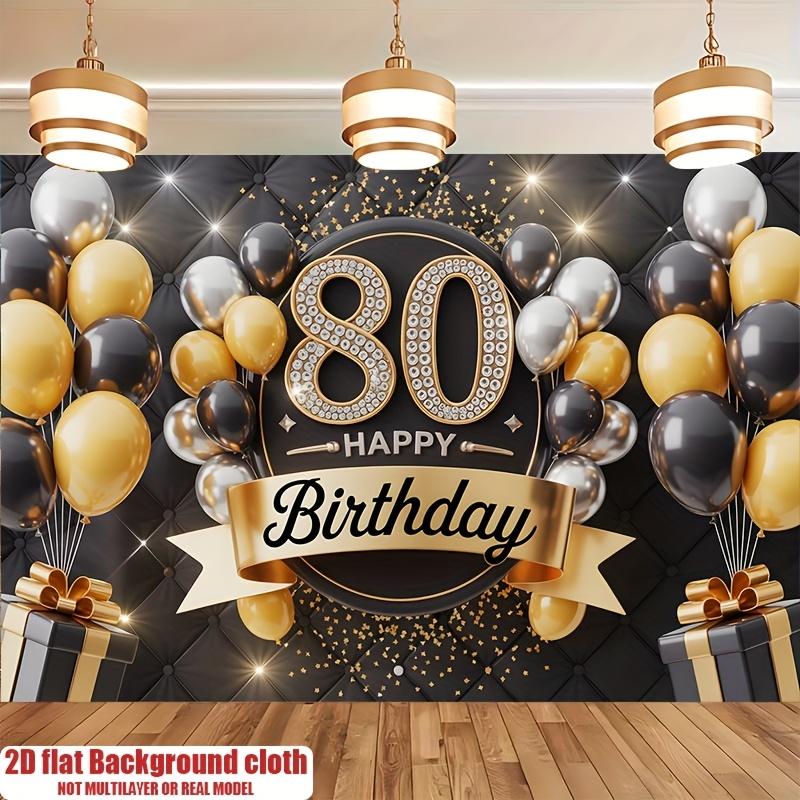 1pc Birthday 80th Hanging Banner Polyester