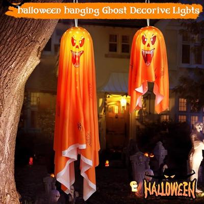 Halloween Hanging Light Up Ghost Decoration Cute Ghost Flying Light Home Party Haunted House Garden Patio Window Wall Scary Gift