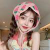 1Pc Knitted Triangle Headband French Pastoral Style Headscarf Hat Little Flower Handmade Crochet Headband Towel Spring Summer