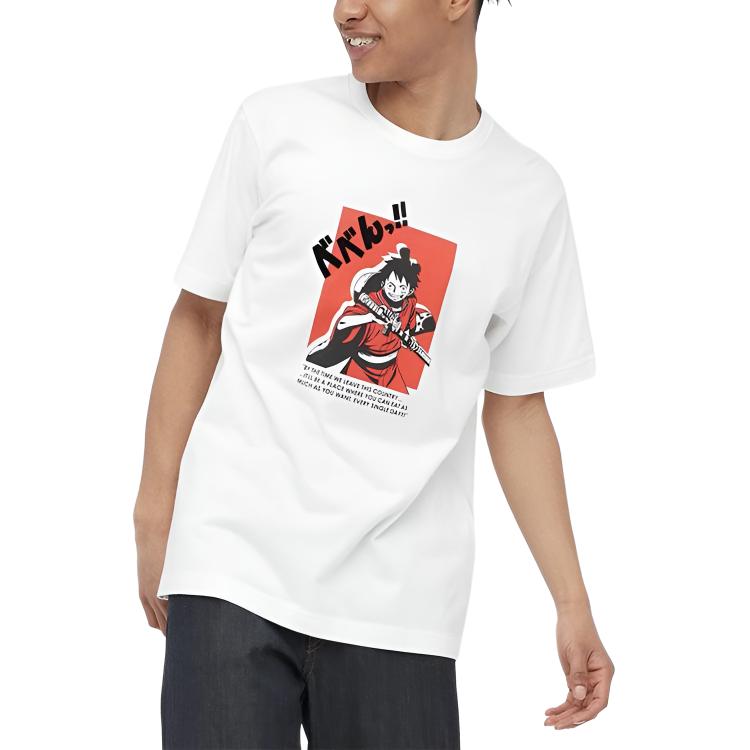 UNIQLO Anime Cartoon Print T-Shirt Unisex tops White 440670-00