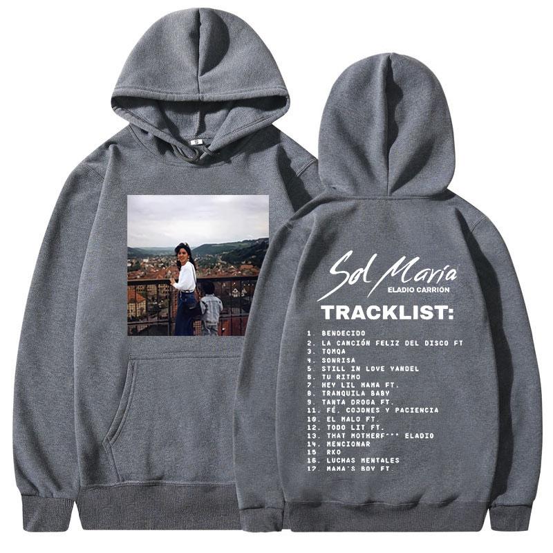 Eladio Carrion Sol Maria Music Album Hoodie Men Clothes Fashion Hip Hop Oversized Sweatshirts Loose Casual Long Sleeve Pullovers