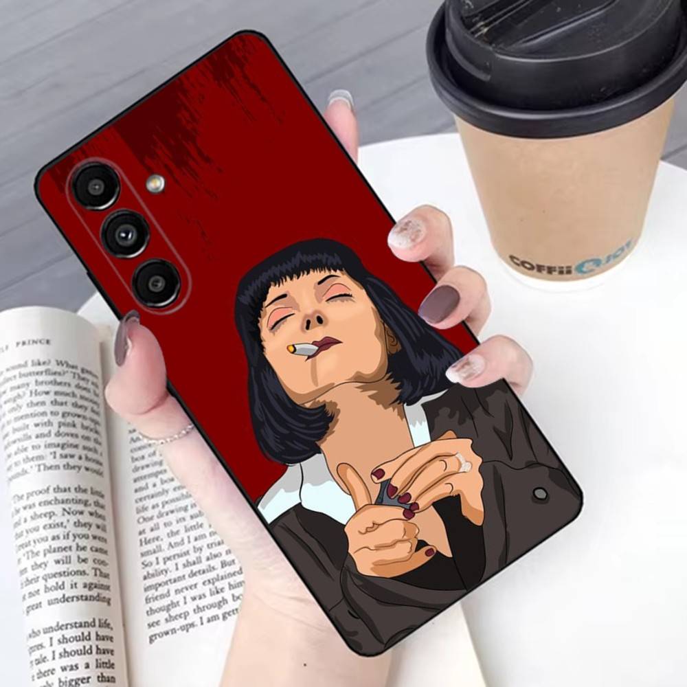 Film P-Pulp Fiction Phone Case For Samsung S 25,24,23,22,30,21,10,9,Ultra,Plus,Lite,FE,4G,5G Black Soft Case
