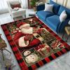Dywanik z motywem Świętego Mikołaja i Bałwana, dywanik na krzesło z motywem świątecznym do salonu, sypialni, biura, antypoślizgowa mata wejściowa