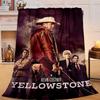1PC Yellows-tone Dutton Ranch Flannel Blanket Gift, Suitable for Both Men And Women, Soft Ideal for Beds And Sofa, Birthday Or Christmas Gift