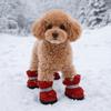 4 pcs/set Warm Dog Cotton Shoes Anti-Scratch Winter Dog Boots Puppy Booties Puppy Footwear  Walking