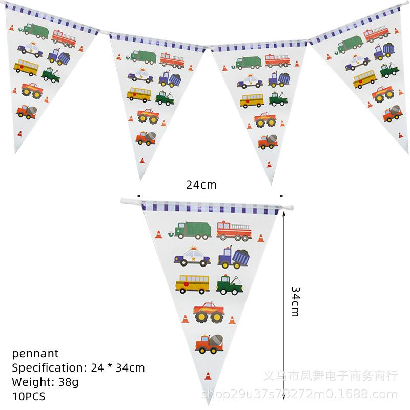 Spot Construction Vehicle Theme Party Decoration Supplies Excavator Disposable Paper Cup Paper Plate Children'S Birthday Supplies Factory