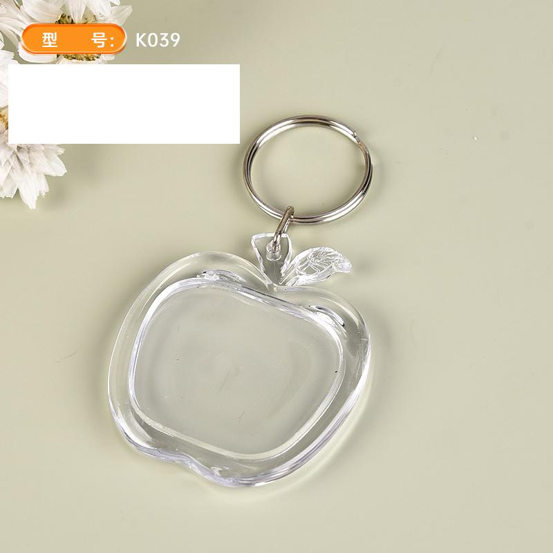 5/50Pcs Transparent Photo Frame Keychain Tassels Snap-In Custom Insert Photo Acrylic Blank Keyring Clear Blank Picture Pendant