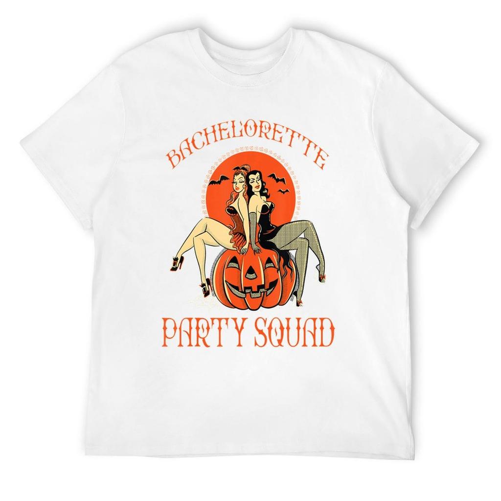 Halloween Bachelorette Party Squad Sexy Witch . T-Shirt Aesthetic Clothing Sweat Graphics T-shirts for Men Cotton