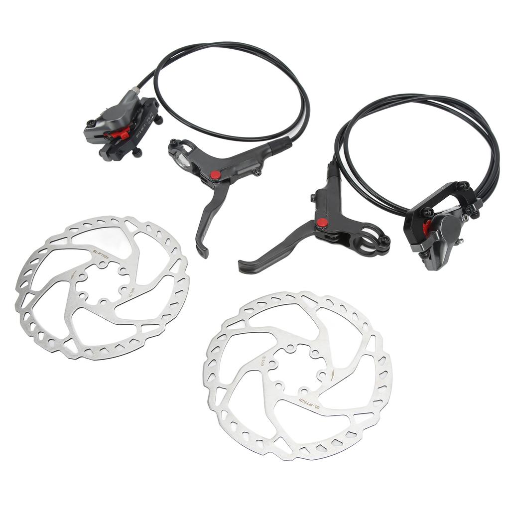 WAKE Front and Back Disk Brake Kit Aluminum Alloy Calipers Stainless Steel 160mm Rotors with Cable Brake Lever for Road