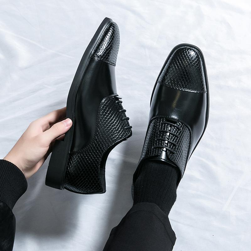 Fashion Leather Shoes for Men Gentleman Oxfords Lace Up Male Wedding Party Office Work Shoes Elegant Designer Brand Dress Shoes for Men