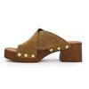 Pipa Crossover Mules with 6cm Heels and Gold Studs for Women LES TROPEZIENNES PAR M.BELARBI