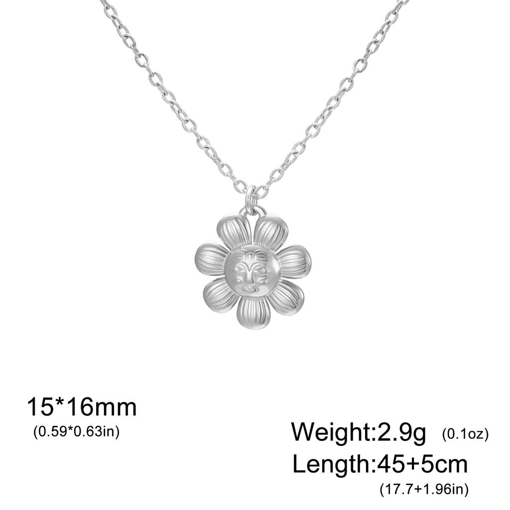 Daisy Sunflower Pendant Necklace Floral Jewelry Gift For Women And Girls