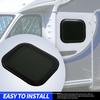 RV Fixed Window 500×350mm Black Aluminum Alloy Round Corner Glass With Fixing RIng For Trailer Camper