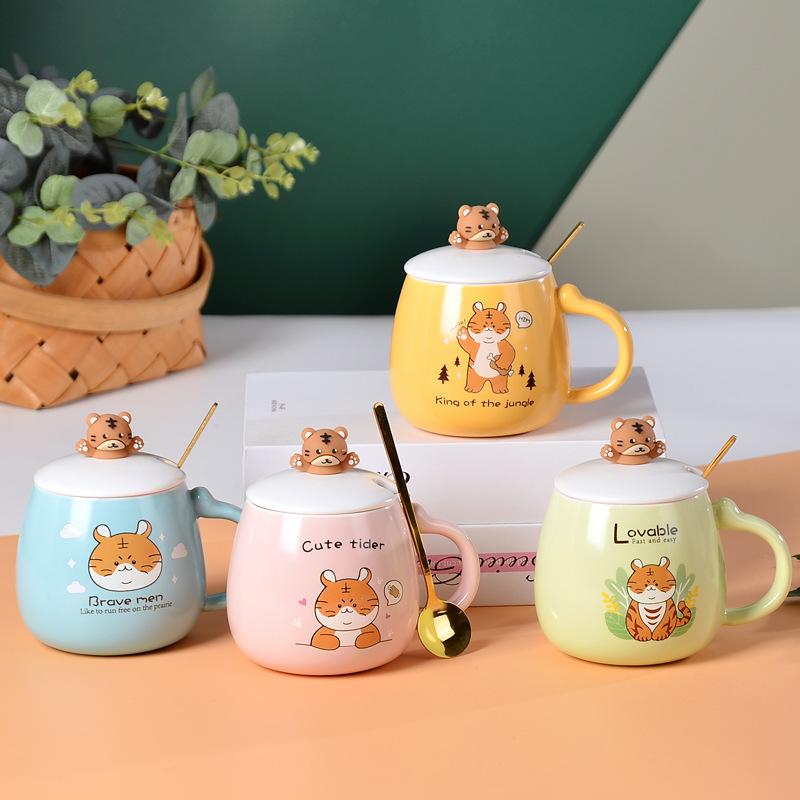 Novel Little Tiger Mug Souvenir Ceramic Mug  Creative Personalized Cartoon Ins Home Coffee Mug