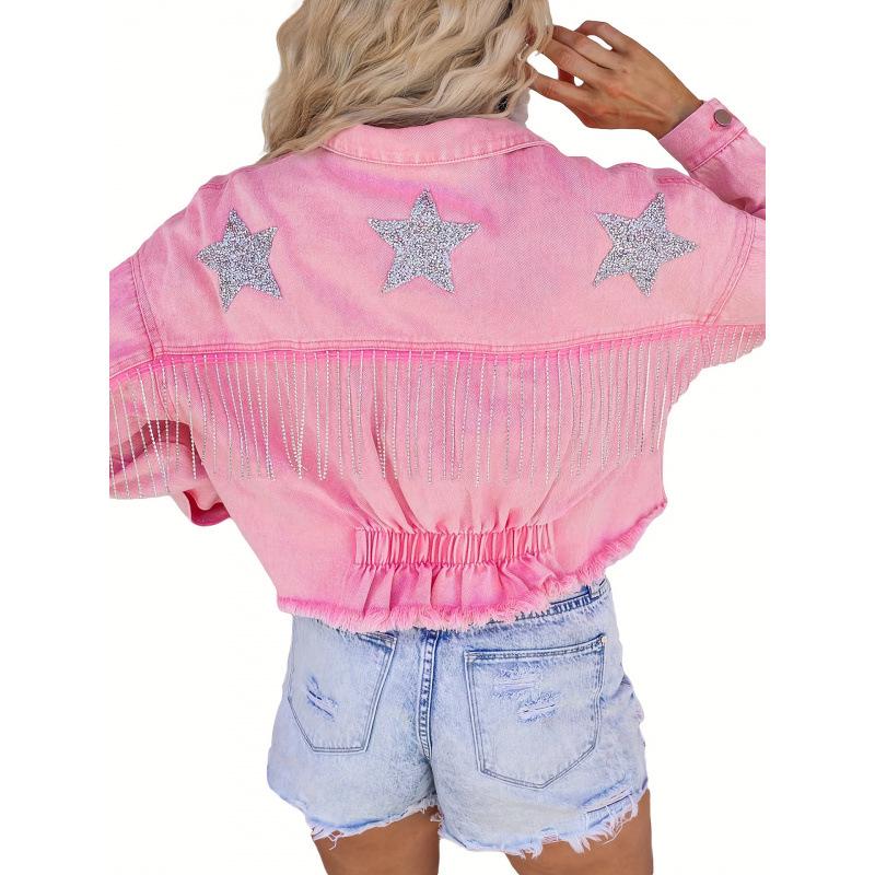 2026 Women's New Arrival Pink Denim Jacket - European & American Style