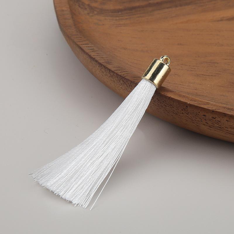 

4 шт. Красивые кисточки золотого цвета с пластиковым верхом, тонкие полиэфирные нитки 5,5 см, короткие кисточки, кисточки для закладок 5.5cm белый