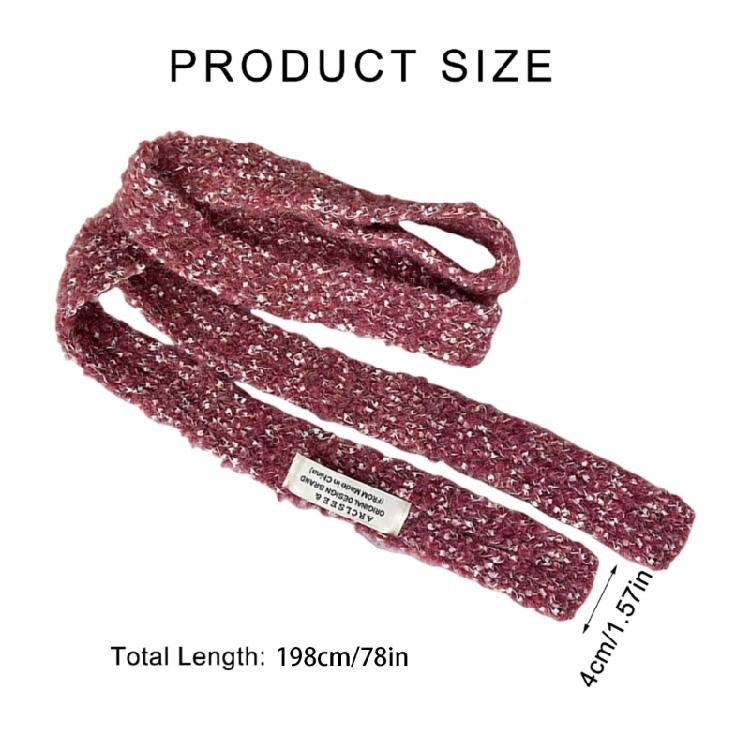 Women Skinny Scarf Thin Choker Knit Belt Long Tie Scarf Bag Handle Wrap