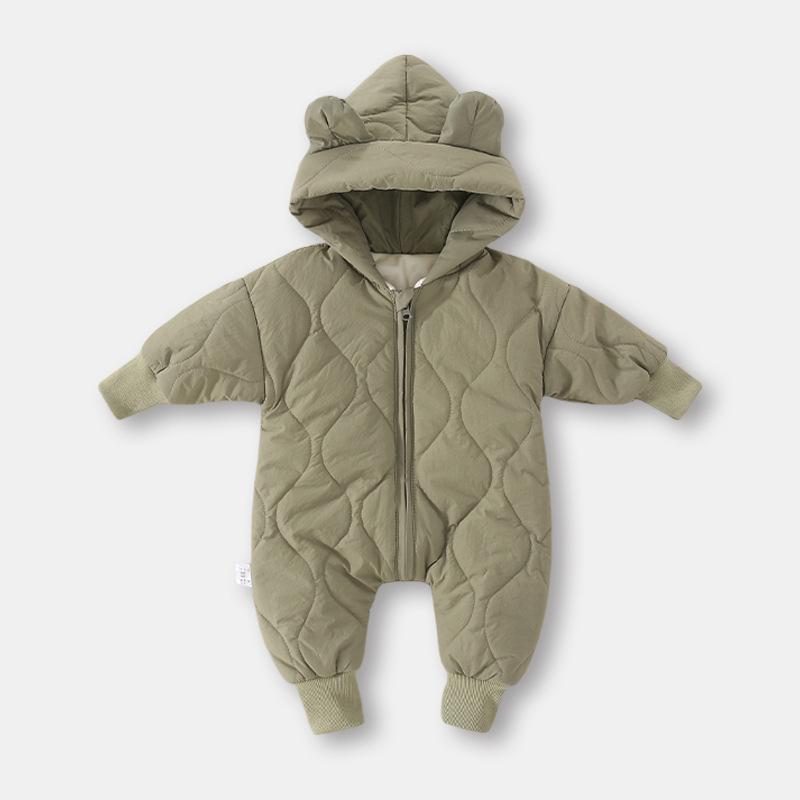 Class A Baby Autumn & Winter Quilted Jumpsuit - Warm Cotton-Padded Newborn Crawling Suit