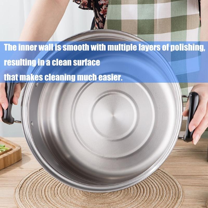 Multi Layer Steamer Steaming Pot Thickened Stainless Steel Construction Cookware with Steam Rack Kitchen Accessories