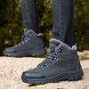 2418 Men's Mountaineering Shoes Boots High Top Anti Velvet Leather Face With Warm Cotton Outdoor Off Road Sports