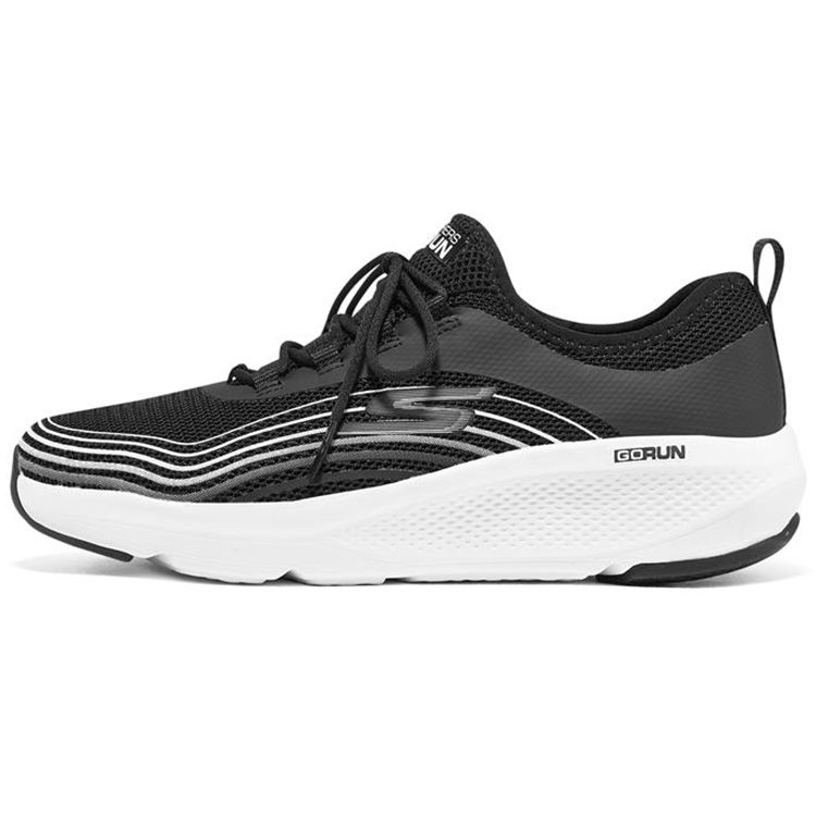 Skechers Go Run Elevate Round Toe Lace-Up Mesh Low-Top Running Shoes Women sneaker Black 128329-BKW 36