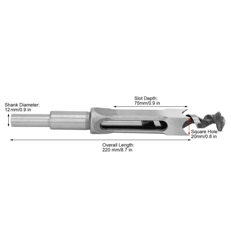 20mm Dřevoobráběcí Vrtáky s Čtvercovým Otvorem Ložisková Ocel Vrtáky s Čtvercovým Otvorem Fréza