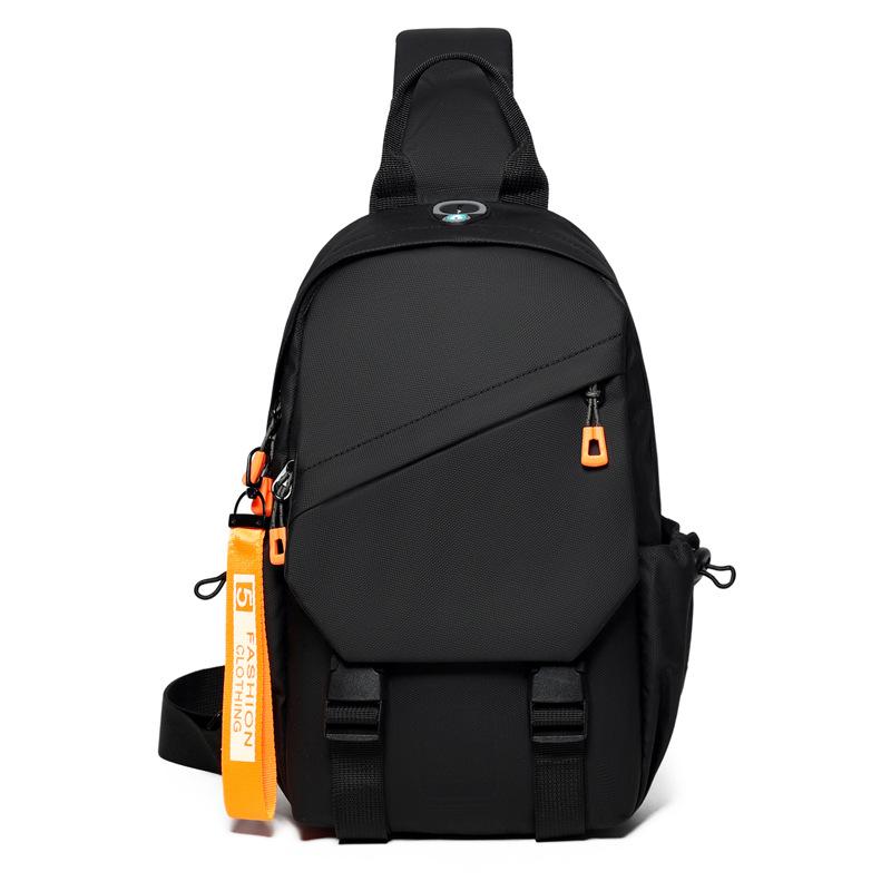 New Men's Chest Bag Korean Version Fashionable Simple Shoulder Bag Multifunctional USB Charging Handheld Crossbody Bag Trend