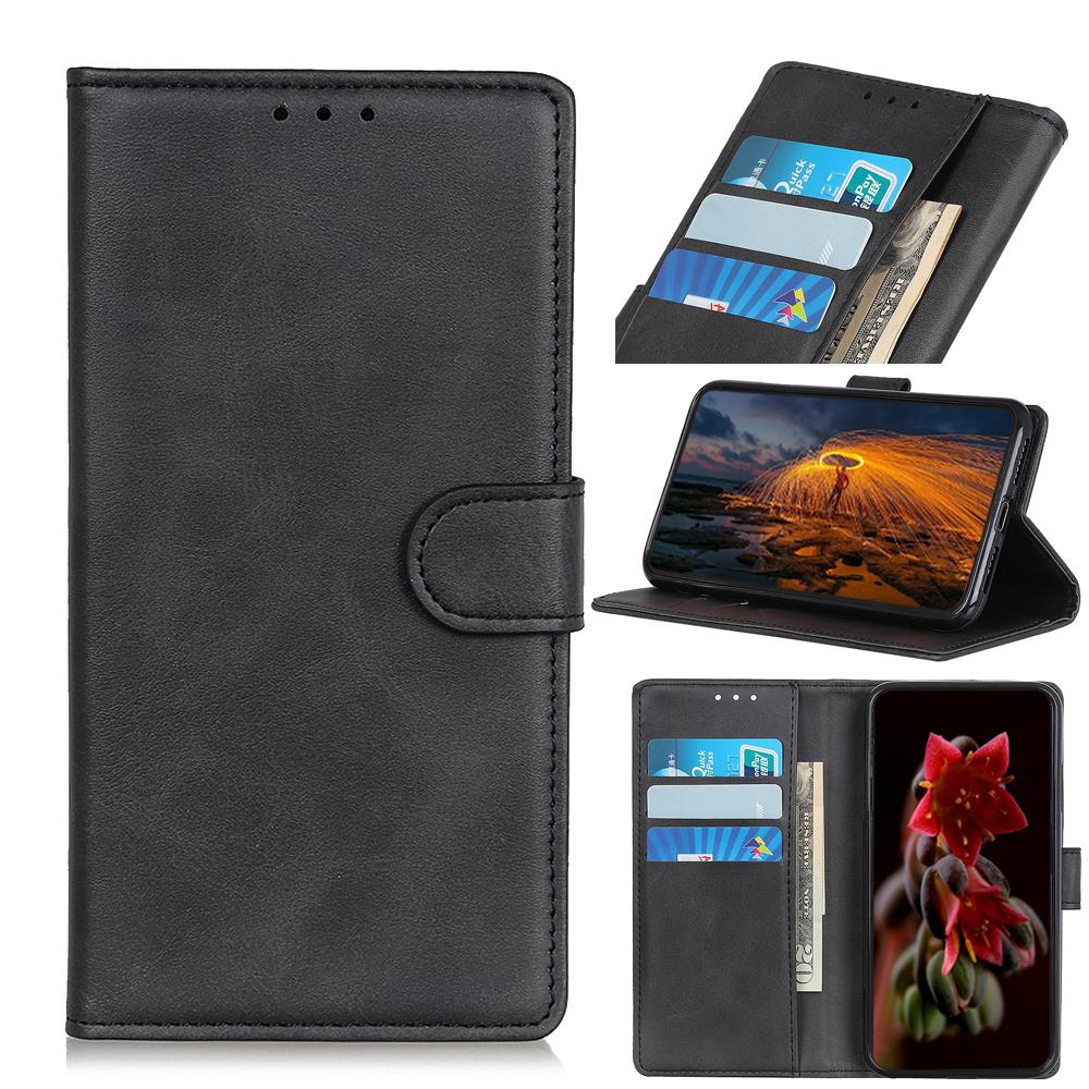 For iPhone Air PU Leather Case with Strap Phone Cover Stand Side Magnetic Button Design