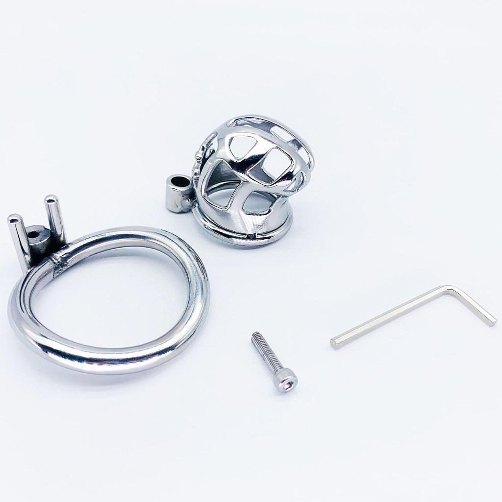 CB Lock for Men Stainless Steel Penis Cage Adult Sex Toy Cock Cage Cockring BDSM Slave Fetish Male Chastity Cuckold