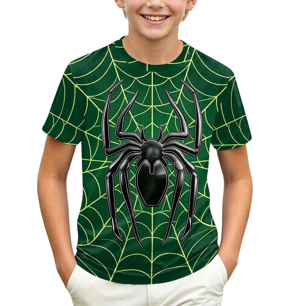 Kids' Short Sleeve Neck T-Shirt with Graphic Print for Casual Daily Wear