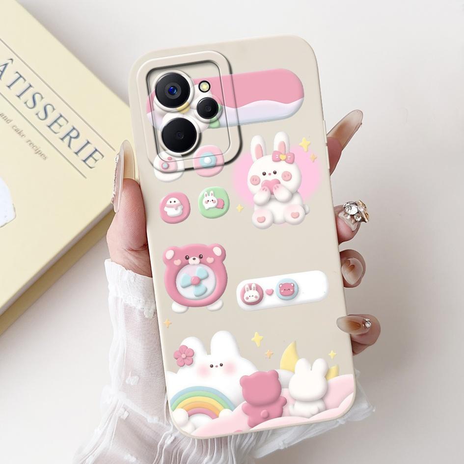 For Realme 9i Case Cool Fashion Flower Marble Sunset Soft Liquid Silicone Lens Protective Cover For Realme 9i 5G Realme9i Bumper