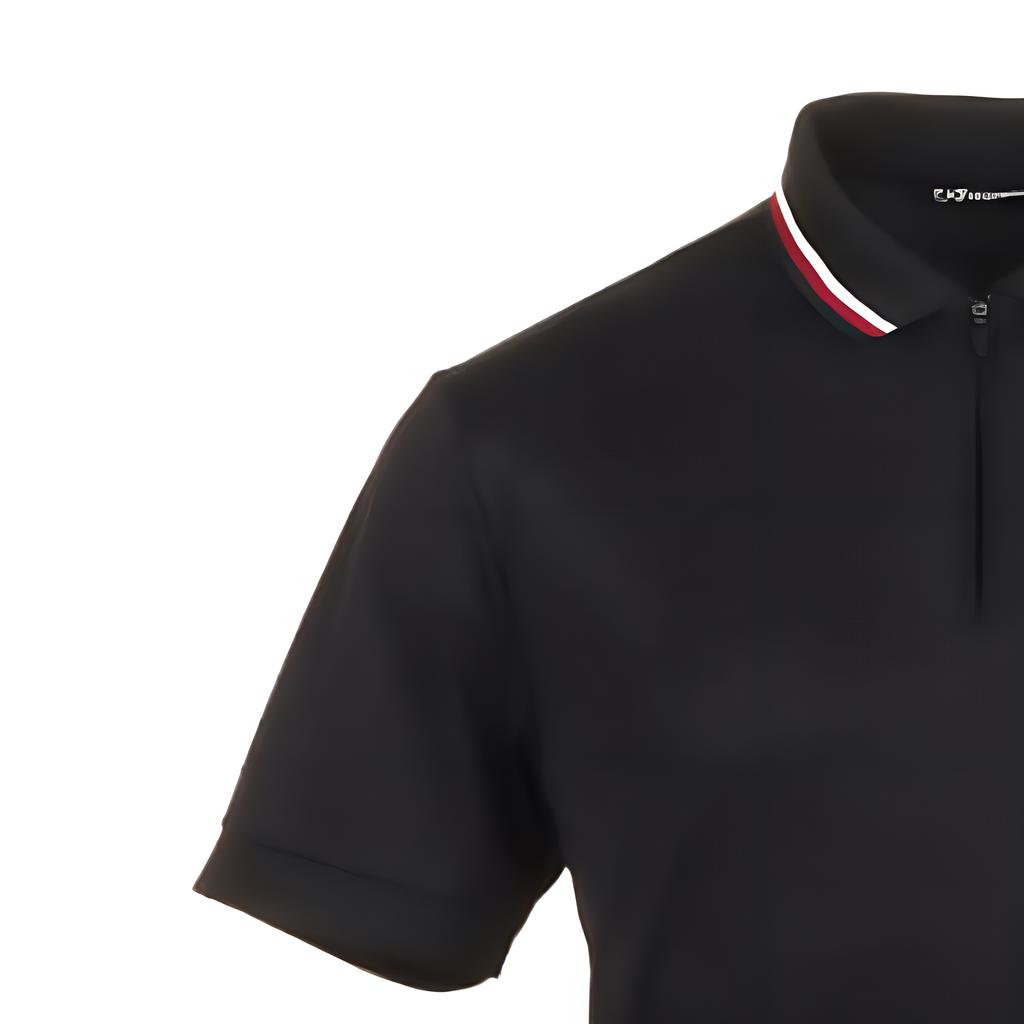 Emporio Armani EA7 Letter Logo Printed Striped Slim Fit Short Sleeve Polo Shirt Men tops Black 6DPF17-PJ27Z-1200