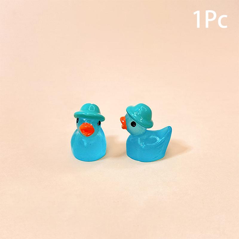 1ks mini luminiscenční pryskyřičné kachničky svítící ve tmě Miniaturní ozdoba Drobné kachničky pro kutily na zahradu domeček pro panenky Příslušenství kachniček