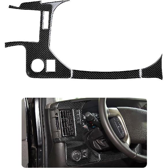 For Express Door Panel Carbon Fiber Cover Trim Decals Accessories for Chevrolet Express/GMC Savana 1500 2500 3500 2003 - Present Interior Sticker