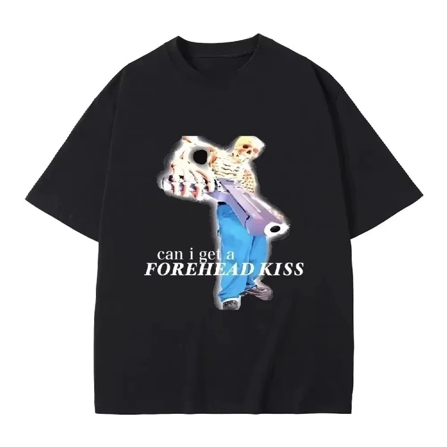 

Can I Get A Forehead Kiss Skeleton Meme T-shirt Funny Skull Graphic Kids Tshirt Casual High Quality T Shirts Children s Clothing XXXXXL чорний