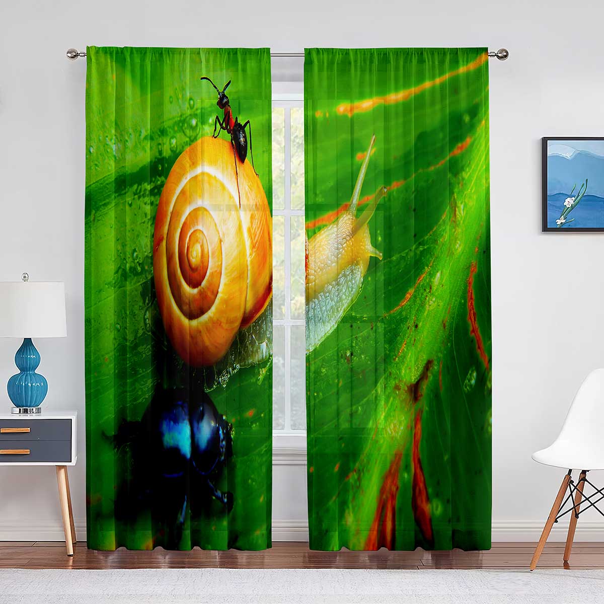 Прозрачная вуаль с милыми улитками и красными грибами — фото 15