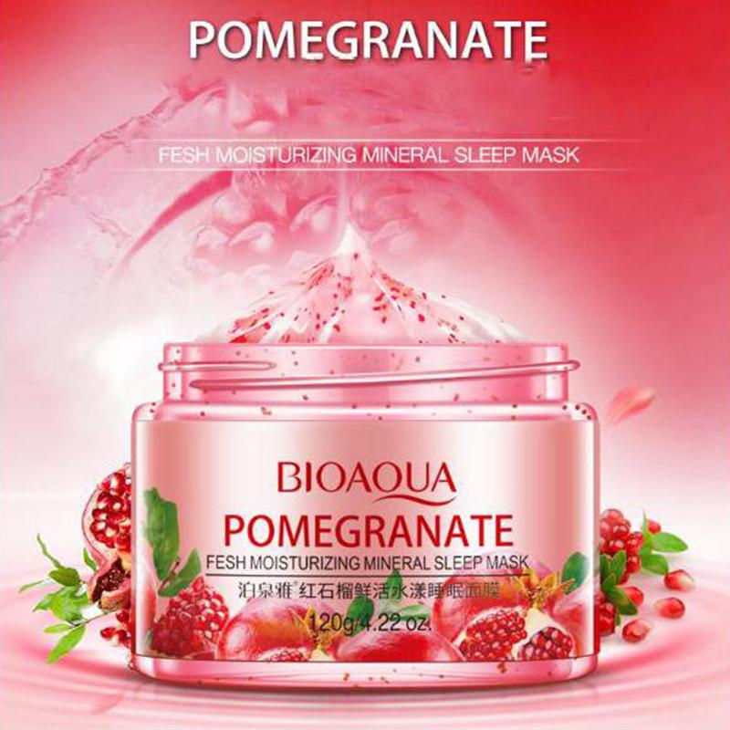 Sleeping Face Mask Cream 120g No Wash Granátové jablko Kiwi Ovocný šnek zklidňující gel noční krém