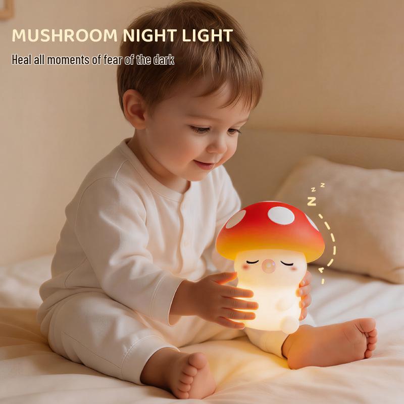 USB Rechargeable Silicone Mushroom Night Light for Kids
