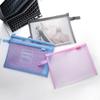 A4 Simple Transparent Mesh Document Bag Information Storage Student Examination Mesh Zipper Bag Stationery File Folders