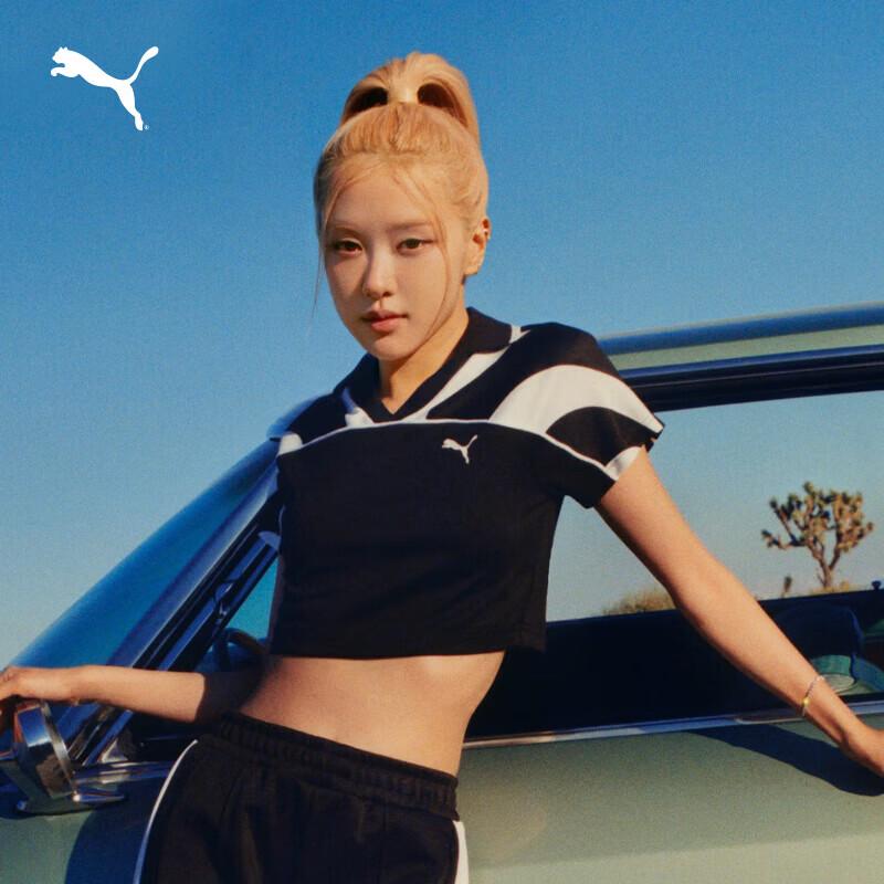 

PUMA ROSE Slim-Fit Baby Tee Short Sleeve Polo Top L