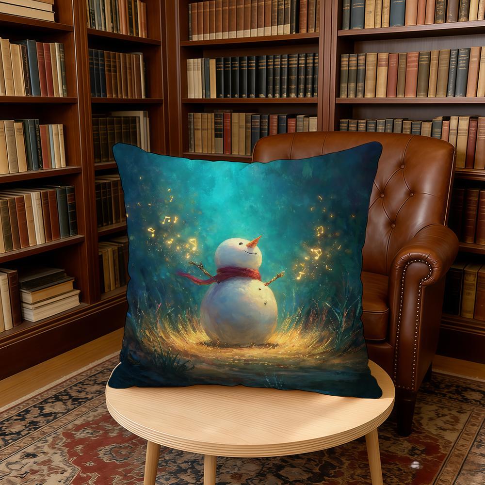 Funny Cute Snowman Cushion Cover Home Office Birthday Anniversary Gifts Soft Skin Friendly Cushion Cover
