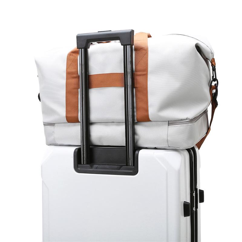 Trolley Handle Travel Bag: Large Capacity, Wet/Dry Separation, Print Logo, Independent Shoe Compartment