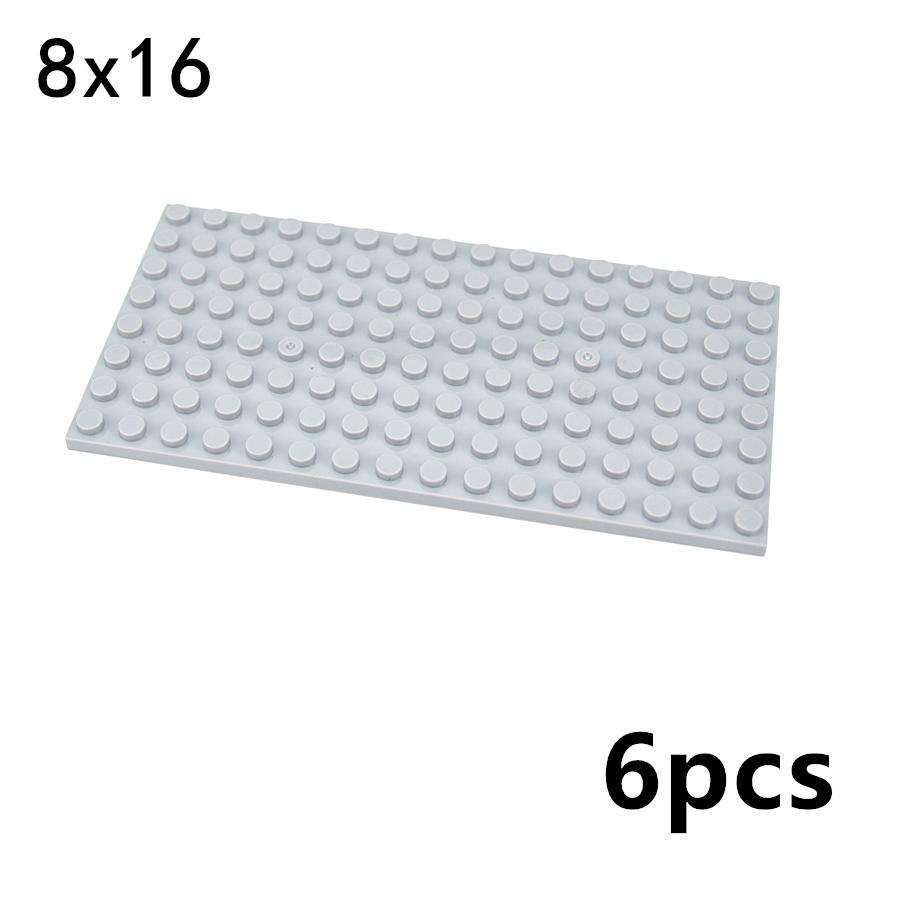 6Pcs MOC 8x16 Dots Thin Building Block Base Plate 92438 High-Tech Educational Bricks Toy