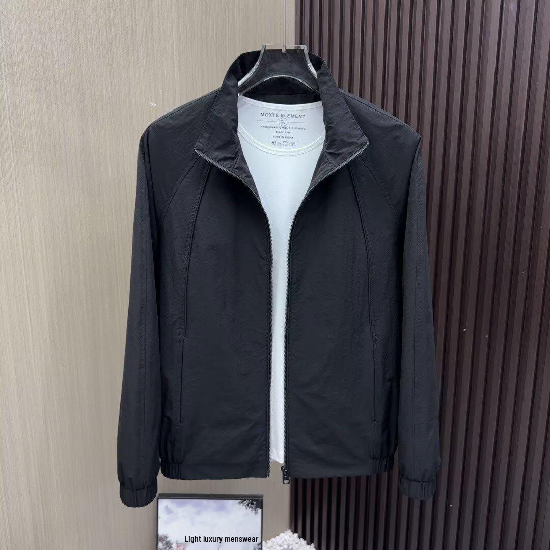 2025 Men s Spring/Autumn Casual Sports Stand Collar Lightweight Jacket - Plus Size & Breathable Large