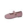 Mary Jane Women's Autumn 2025 New Retro Yellow Flat Bottom Round Head with Velcro Flat Bottom Single Shoes Women