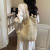 Woven Straw Tote with Tassel Accent and Spacious Interior for Summer Beach or Casual Daily Use